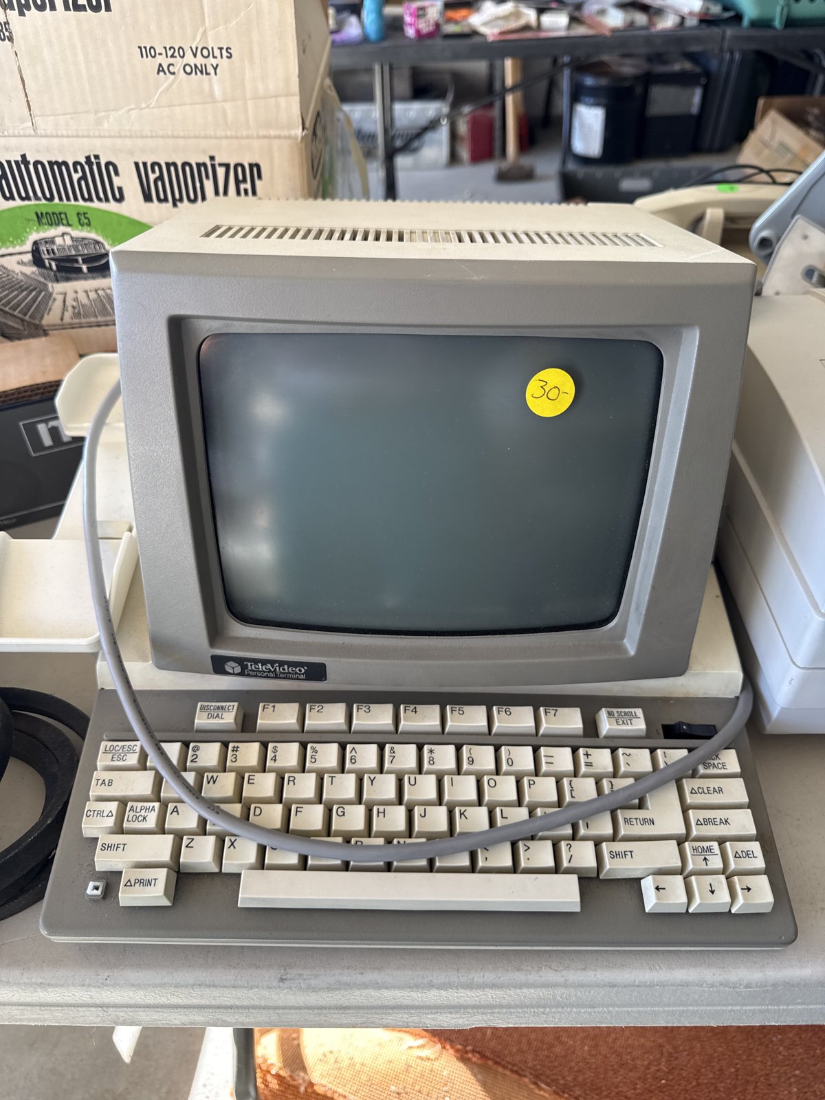 The Televideo PT on a workbench.